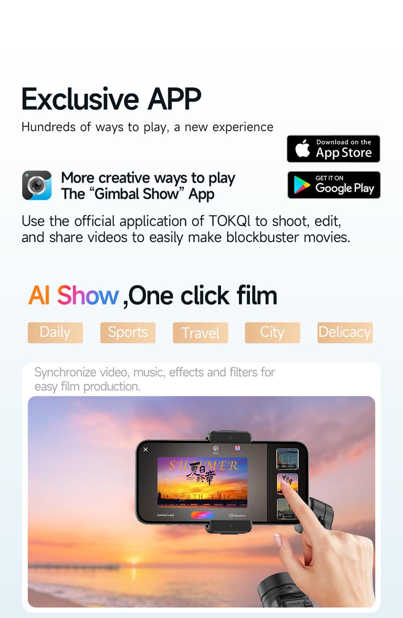 Smart Ai Face Tracking and Wireless Microphone, 3-Axis with 360° Omnidirectional Sound and Noise Reduction, Compatible with iPhone 15/14/13 Pro Max, Samsung, Android, Gopro, Smartphone Vlogging Kit