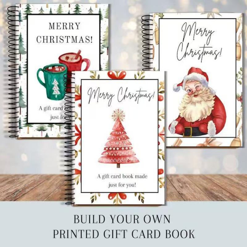 DIY Spiral Bound Christmas Gift Card Album Book, Surprise Page, Student Survival Graduation Card Holder, Teacher Classmate Santa Gift Planner, Paper Gifts
