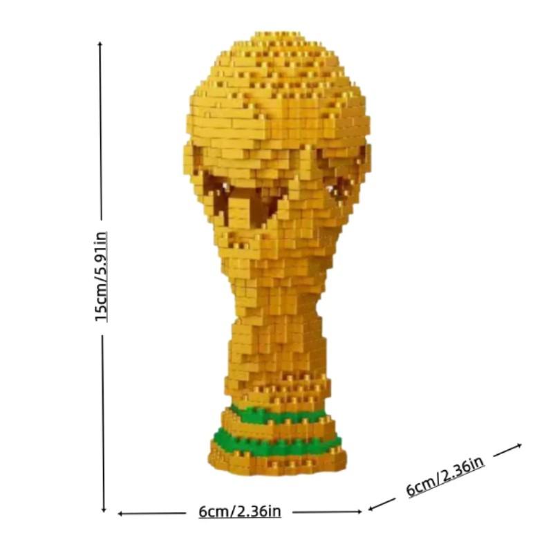 World Cup Hercules Cup Micro Particle Building Blocks Adult High Difficulty Assembly Model Creative Ornament Fan Collection Ornament is a perfect puzzle assembly toy gift that can test patience