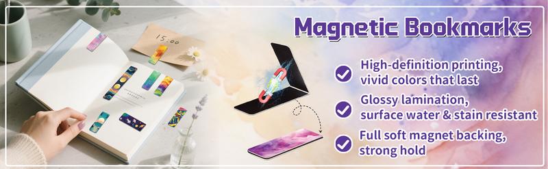 [Magnetic Bookmarks] 96pcs Colorful Page Clips & Marks for Men & Women | Paper Clip Book Markers for Students, Teachers, Reading, School, Library, Office Accessories | Durable Cardboard& Attractive Design | Bookmarks Gifts for Book Lovers