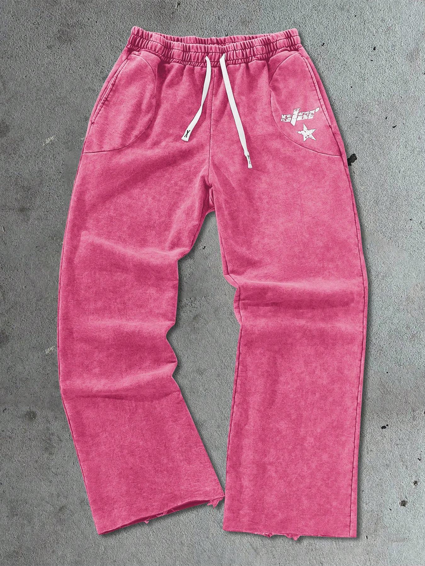 Men's Streetwear Cotton Joggers, Loose Fit Elastic Waist Knit Pants, Casual All-Season Woven Fabric, Daily Wear Fashion