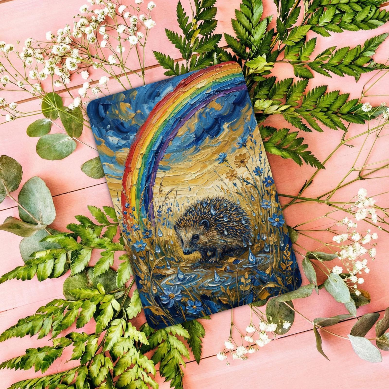 36-sheet cute watercolor hedgehog scenery art card set, cross-border new style, perfect for gift giving, blessing messages, greeting cards