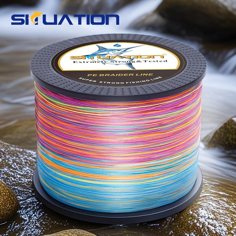 SIIUATION 500M-546YDS super strong fishing line, 4 strands of multi thread PE wear-resistant braided wire, 12 25 40 60 80 100 pound smooth long throw