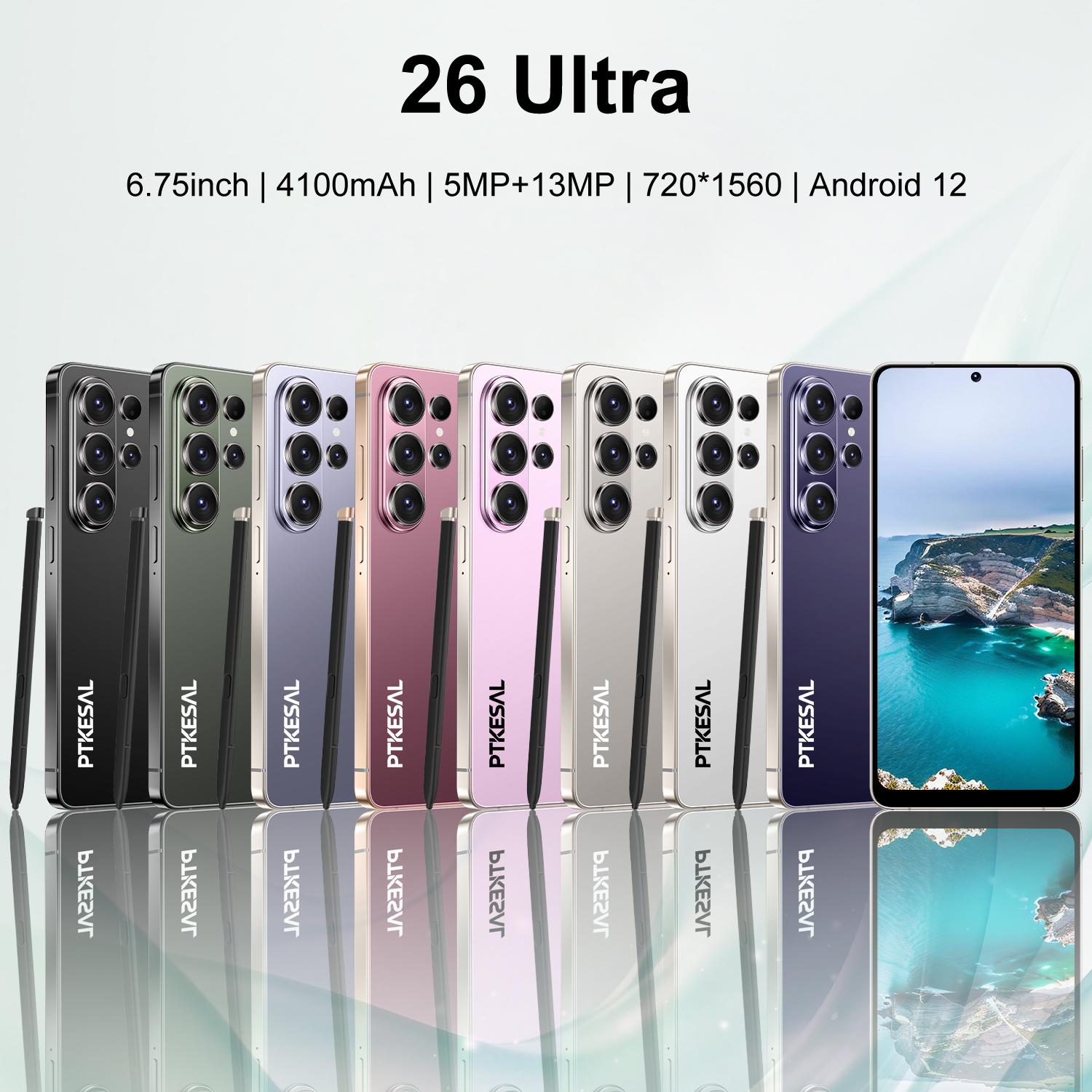 Ptkesal-26 Ultra 4g Large Screen Smartphone, 3gb RAM + 32GB Storage, 6.75-Inch Display, Dual Sim, Face Recognition, 4100mah Battery, 5+13mp Camera