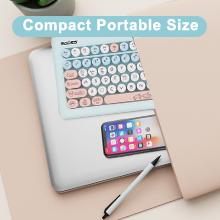 Wireless Bluetooth Keyboard for Mac, iPad, iPhone, PC, and Android—Connect Up to 3 Devices, Portable 84-Key Retro Typewriter Style, Light Blue