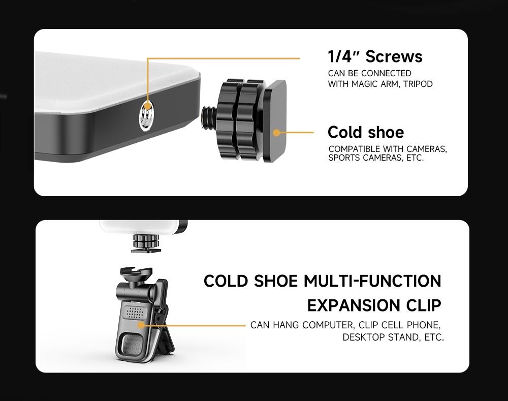 Portable Phone Light, Rectangular Camera Multi-Purpose Light, Enhances Photography & Video Quality, Built-In Battery Design, Camera Fill Light