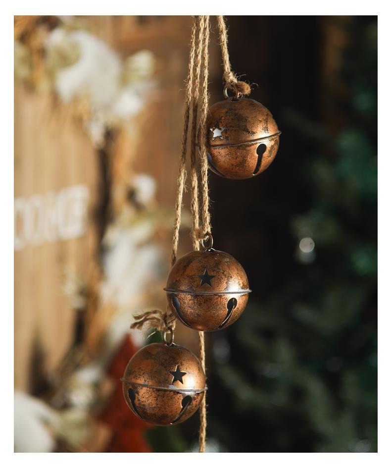 Decorative Golden Bell Pendant with Hemp Rope, Vintage Home Decoration for Festive Occasions, Cute and Lovely Design