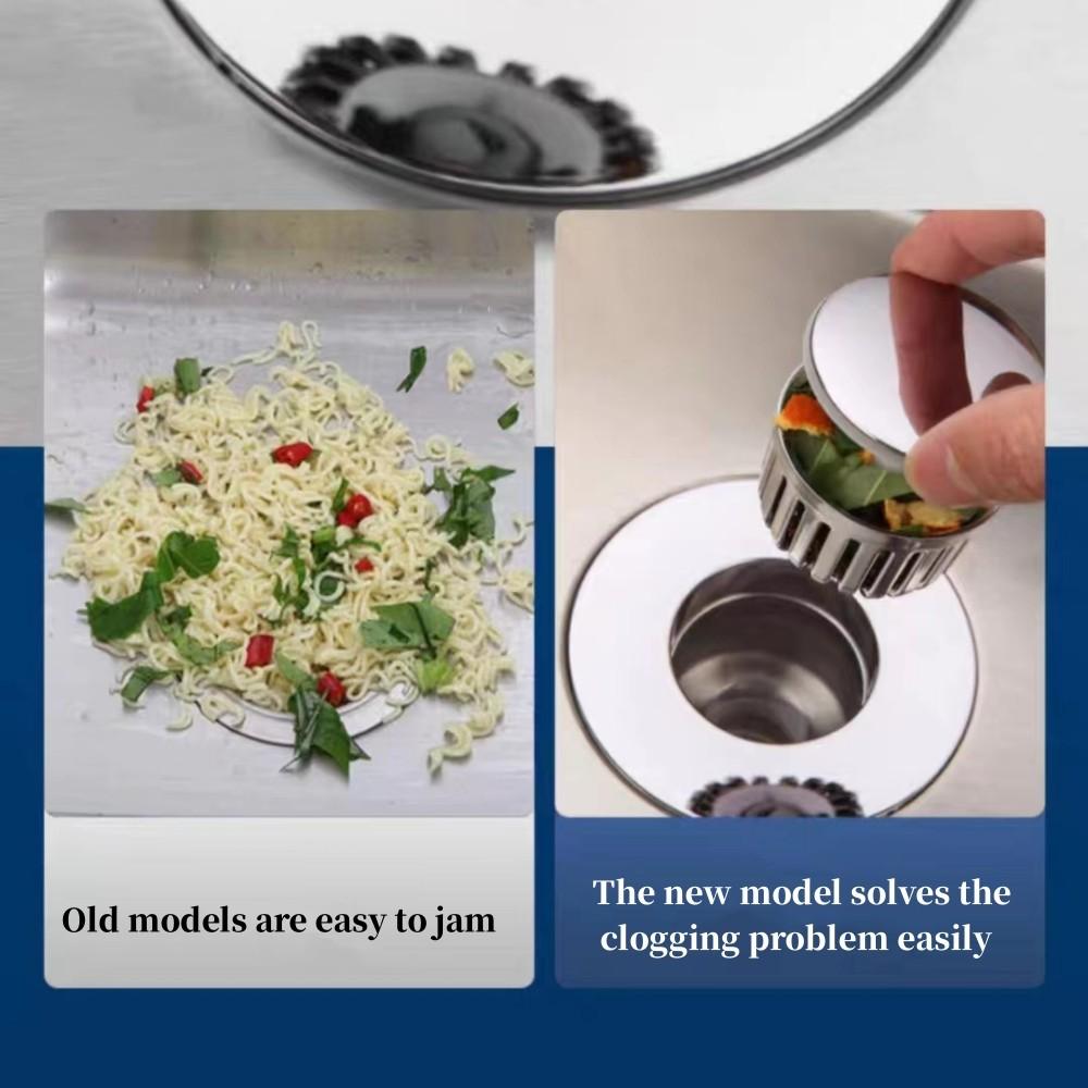 Kitchen Sink Filter Bounce Core, Leak Proof Drain Plug, Anti-Odor, Anti-Clog Press Type Floor Drain Stopper, Easy Solution for Clogs