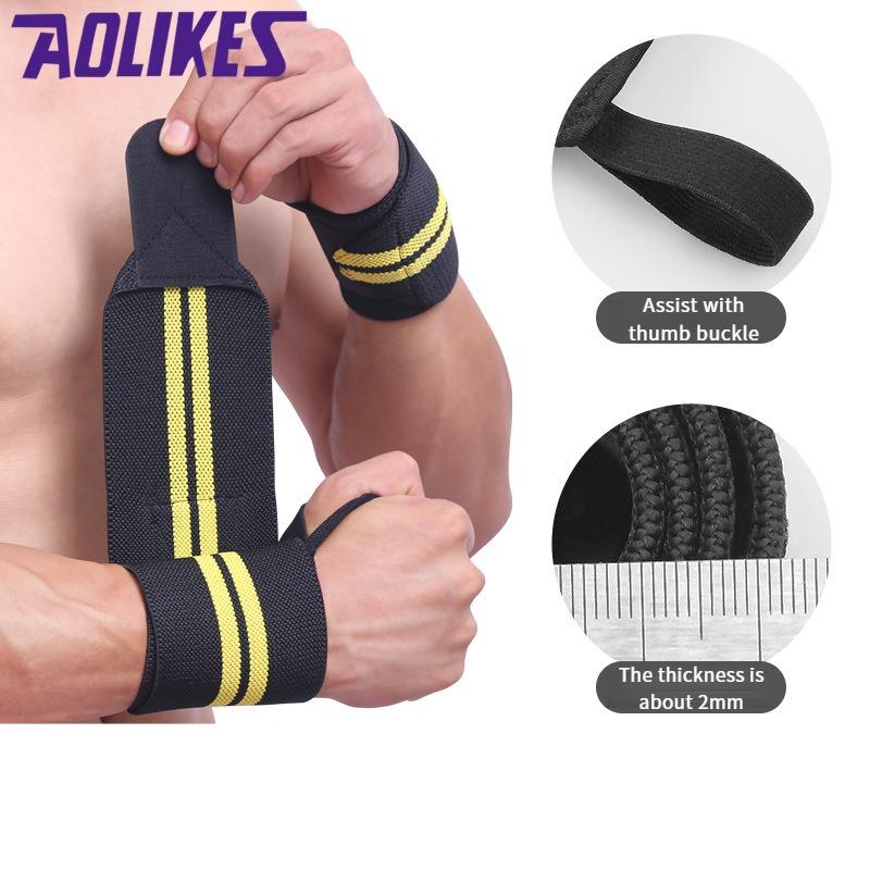 Aolikes Weightlifting Wrist Wraps 18" Professional Quality Wrist Support with Heavy Duty Thumb Loop - Best Wrap for Powerlifting Competition, Strength Training, Bodybuilding