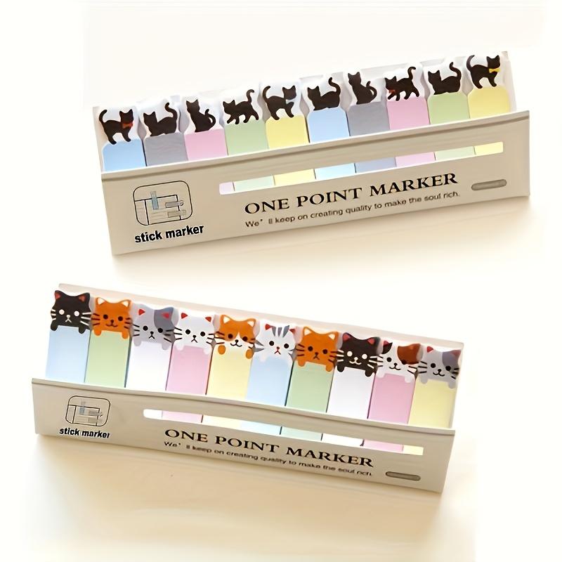 Cartoon Cat Theme Sticky Notes Set, 150 Sheets Per Pack, Ideal for Bookmarks and Memo Books, Office Essential