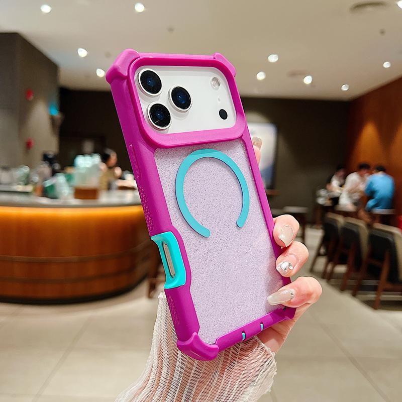 Transparent Magsafe Magnetic Corner Protection Protective Shockproof Phone Case, Compatible with iPhone 17 Pro Max 17 Air 16 15 14 13 12 11, Casing