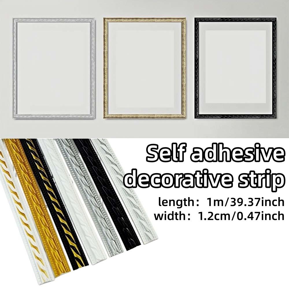 1 Meter/39.37 Inch Flexible Molded Decorative Wall Decoration, Self-adhesive Decorative Strip, Vinyl Frame Decorative Line, Peel and Paste Molded Ceiling Decoration, Suitable for Home Decoration