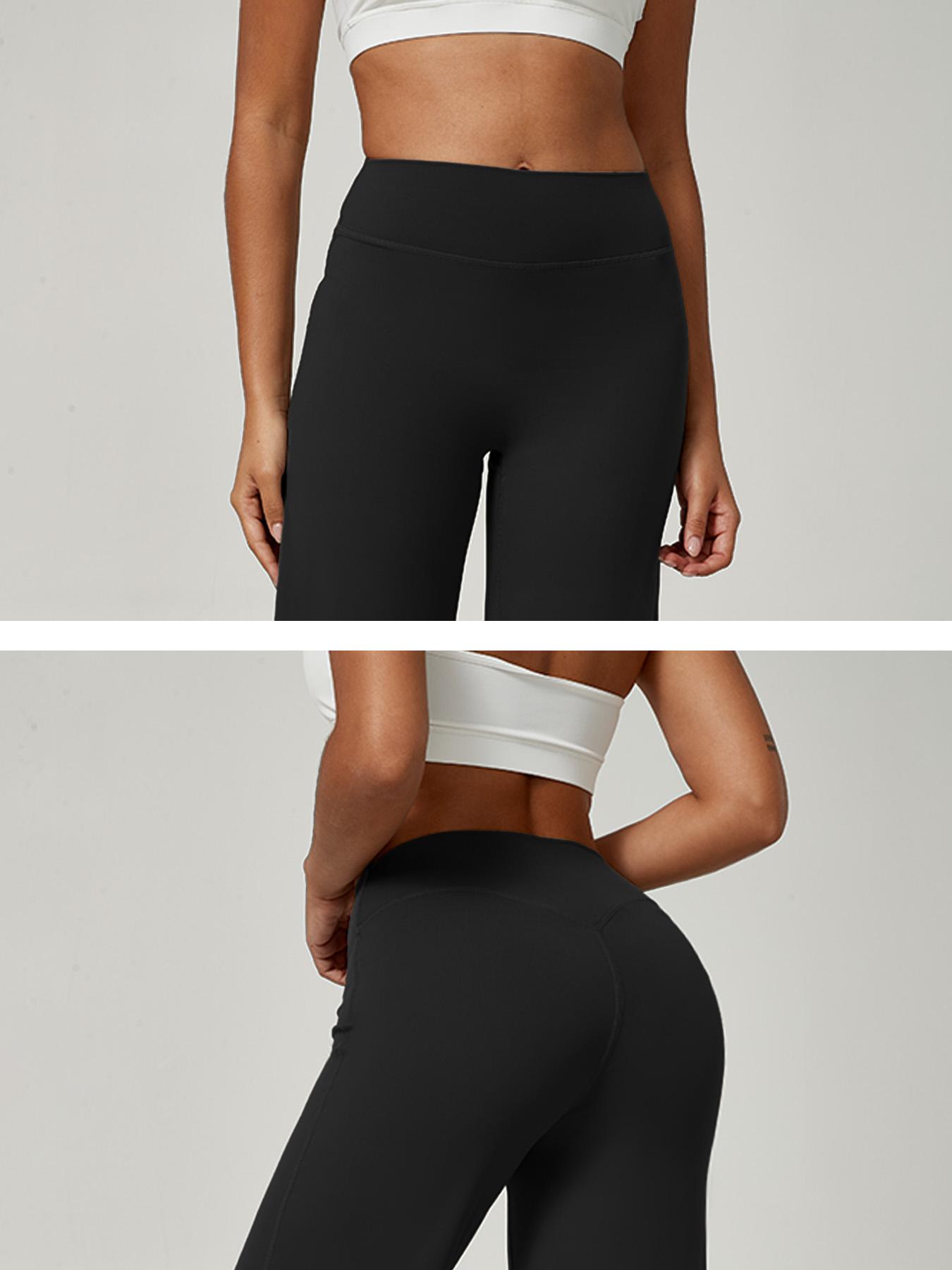 Women's High Waist Elastic Casual Soft Straight Leg Pants, Sporty Fitted Yoga Fitness Workout Pants, Fall & Winter Daily Wear