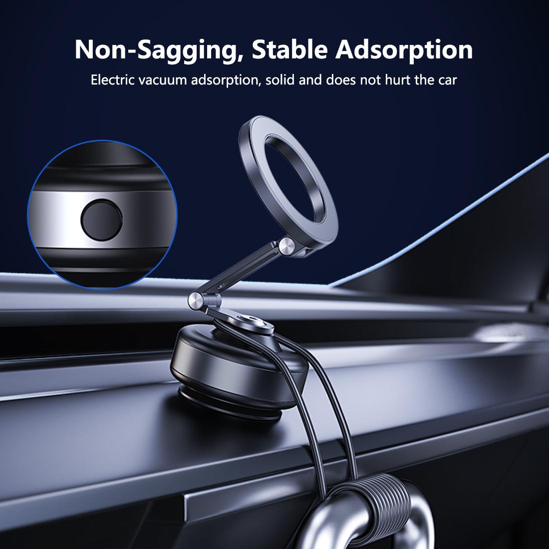 360° Rotatable magnetic car stand, smartphone stand, electric vacuum adsorption, magnetic phone stand, magnetic car windshield, dashboard, kitchen, office, general automotive accessories