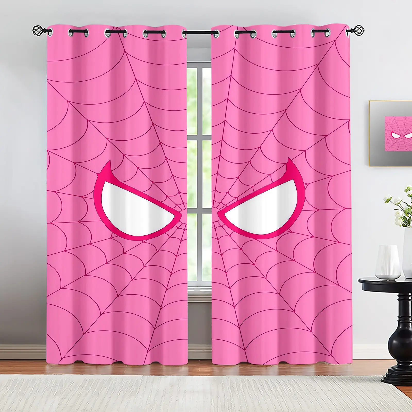 Bear Pattern Curtains, 2-Piece Set, Suitable For Living Room, Balcony And Bedroom Windows, Perfect Home Season Holiday Room Decoration