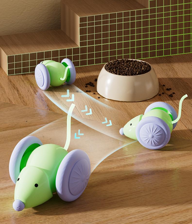 Pet toy - Self-amusement device to relieve boredom for cats.Electric mouse, intelligent running vehicle.Cat and mouse toy "Mimi"