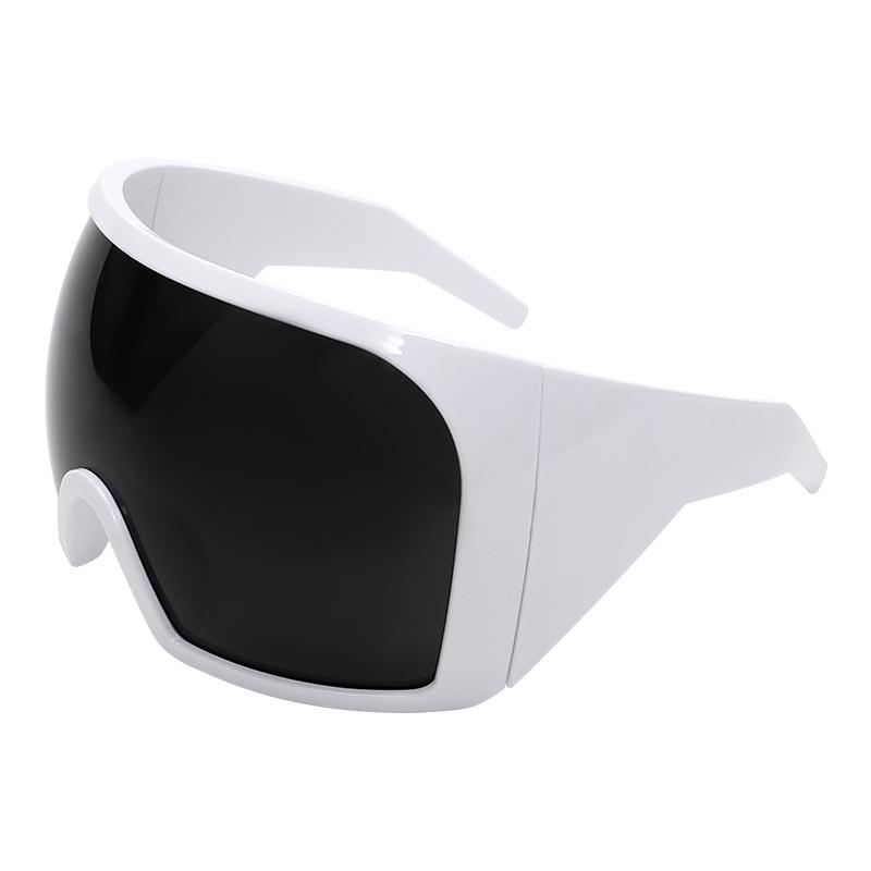 Unisex Oversized Face Shield Sunglasses - Futuristic Punk-Style Protective Eyewear