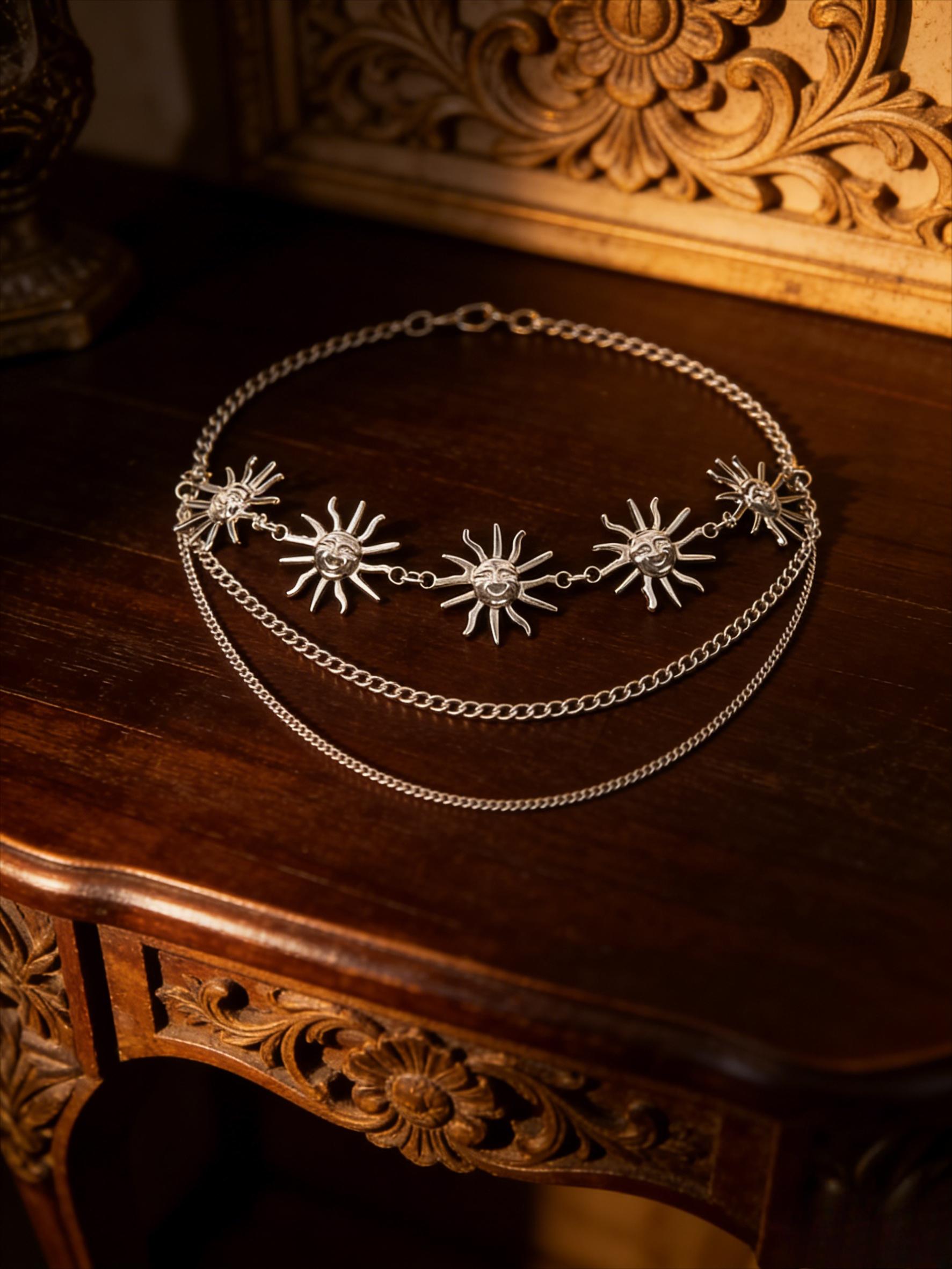 Star moon sun element multi-layer metal waist chain, Y2K Spice Girl style niche design sense body chain, versatile dress waist decorative chain, personalized wear artifact Internet celebrity popular accessories