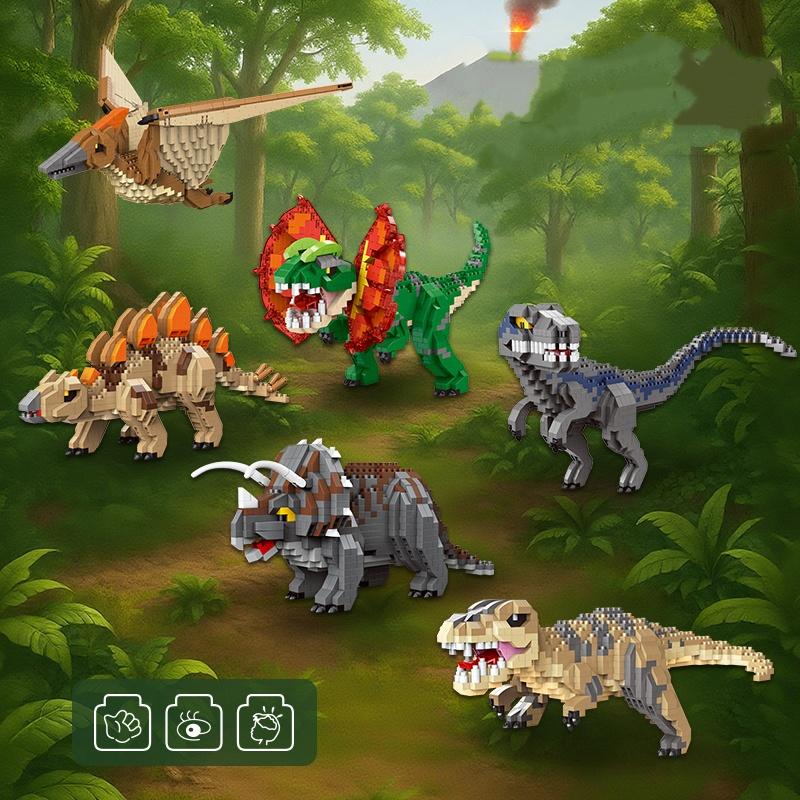 Dominant Dinosaur Building Blocks Small Part DIY Toy, Parent-Child Interaction Gift, Holiday Present, Model_xinghao