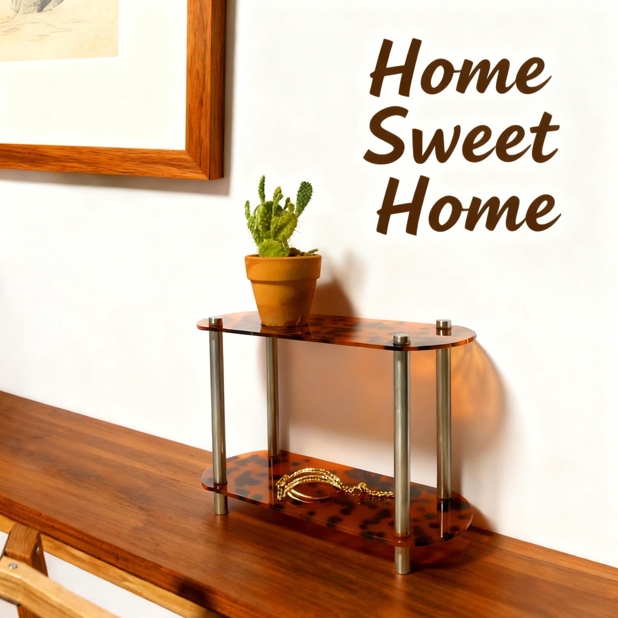 Tortoiseshell Acrylic Two-Tier Shelf, Vintage Perfume Organizer, Bathroom Countertop Tray, Desktop Coffee Cup Holder