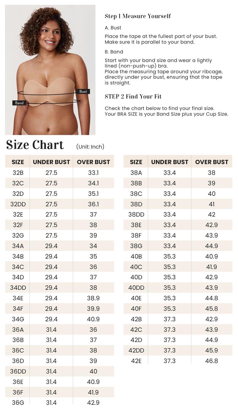 DELIMIRA Women's Strapless Bra Unlined Underwire Minimizer Plus Size Support