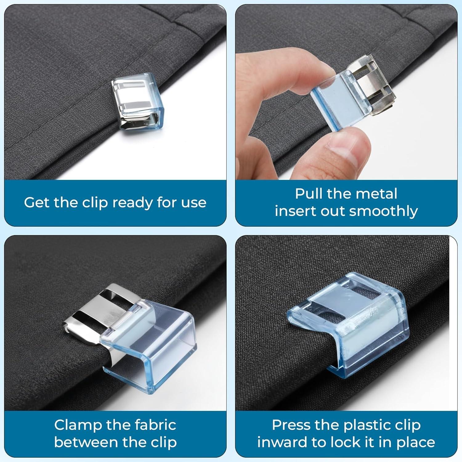 6 Piece Pants Clips, Adjustable Waistband Clips for Jeans, Formal Pants, Instant Shortening Anti-Slip Device, Unisex Clothing Clips