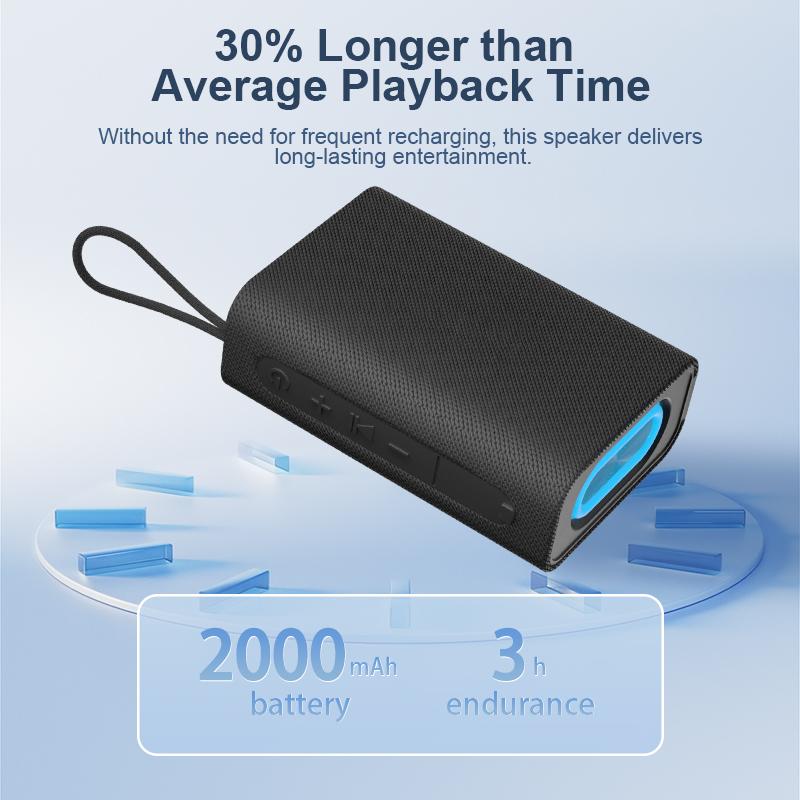 TikTokShopStockUp,PEICHENG Portable Wireless Bluetooth Speakers Grey IPX5 Waterproof 360° Stereo Sound TWS Mode 12-Hour Battery Life for Home Party Outdoor Audio Smartphones Durable Cable