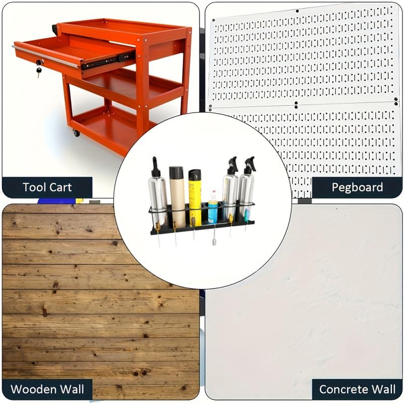 1PC Spray Can Storage Rack Wall Mounted Organizer for Garage Workshop Paint Containers Multi Functional Bracket