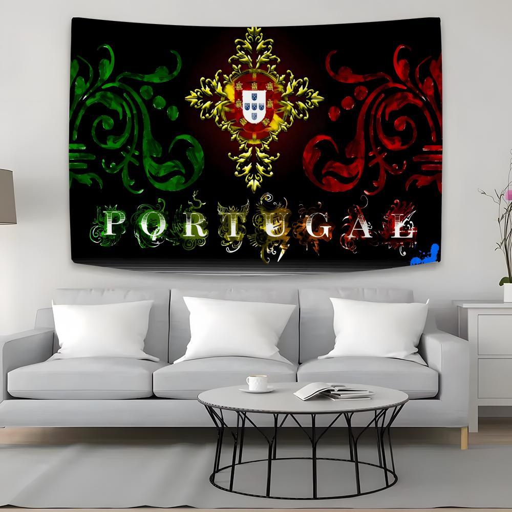emblem Tapestry Team Background Hanging Football Cloth Bedroom Room Decor P-Portugal Aesthetic Tapestry National Wall Party