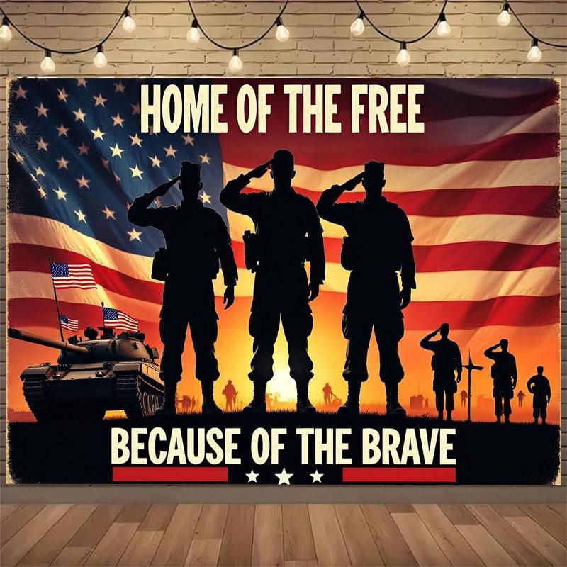 2D Flat US Army Banner Polyester Indoor Outdoor Birthday Christmas Home Decor Party Decoration No Power Needed Holiday Celebration wall tapestry hanging