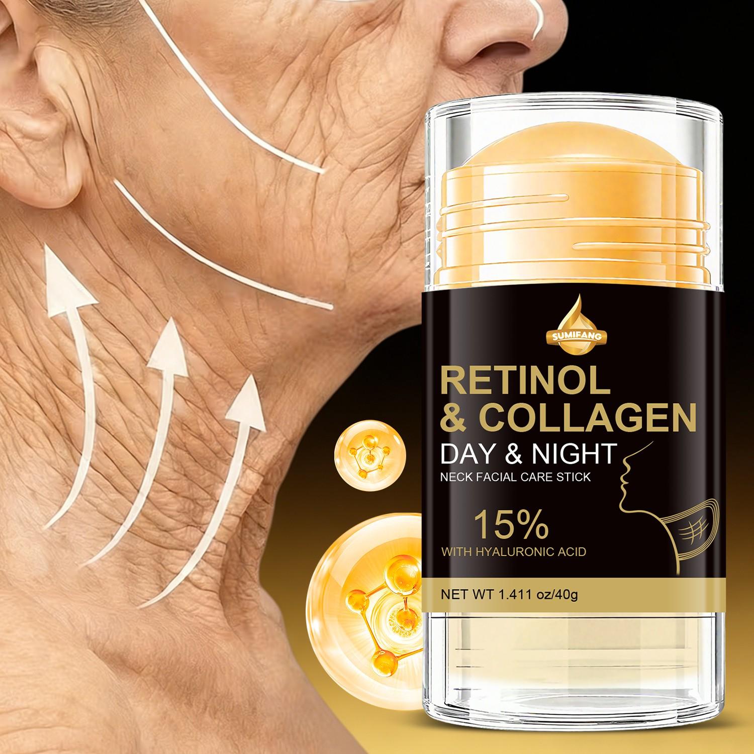 SUMIFANG Retinol Neck & Face Care Stick 40g | Retinol + Hyaluronic Acid + Collagen | Visibly Reduces Neck Lines & Firms the Jawline | Targets Neck & Face | Ideal for Visible Neck Lines / "Tech Neck" | Suitable for All Skin Types | Neck Firming Stick