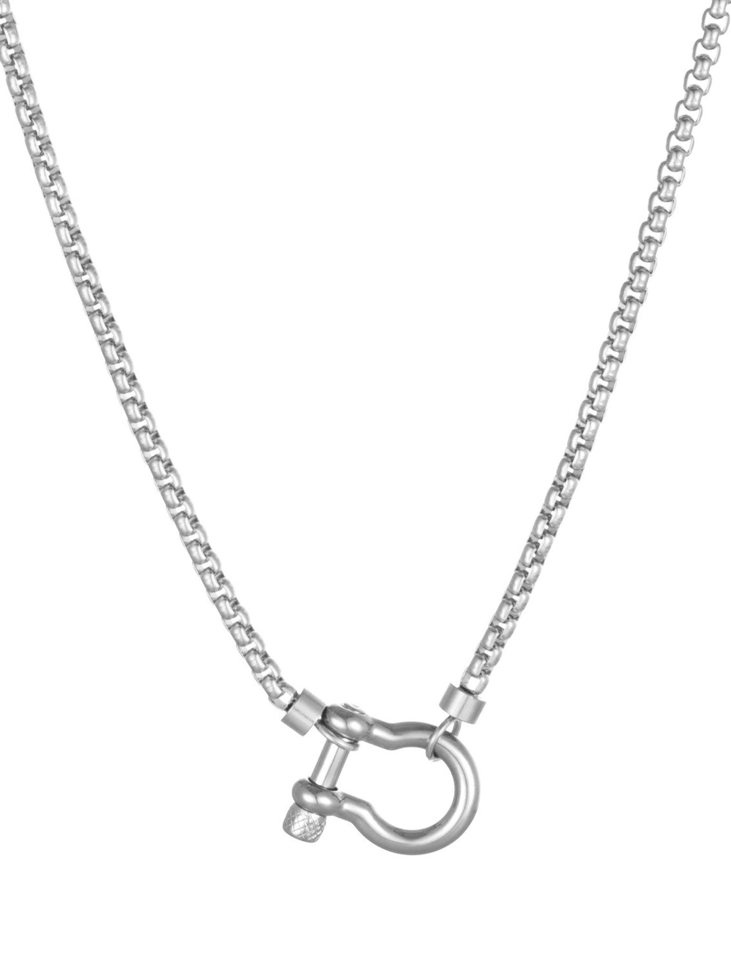 Waterproof Stainless Steel Chain Necklace, Unisex Casual Trendy Pendant Necklace, Assorted Necklaces, Fashion Jewelry for Party, Daily Decor, Trendy All-match & Exquisite Jewelry for Birthday Gift, Necklace Layering Clasp