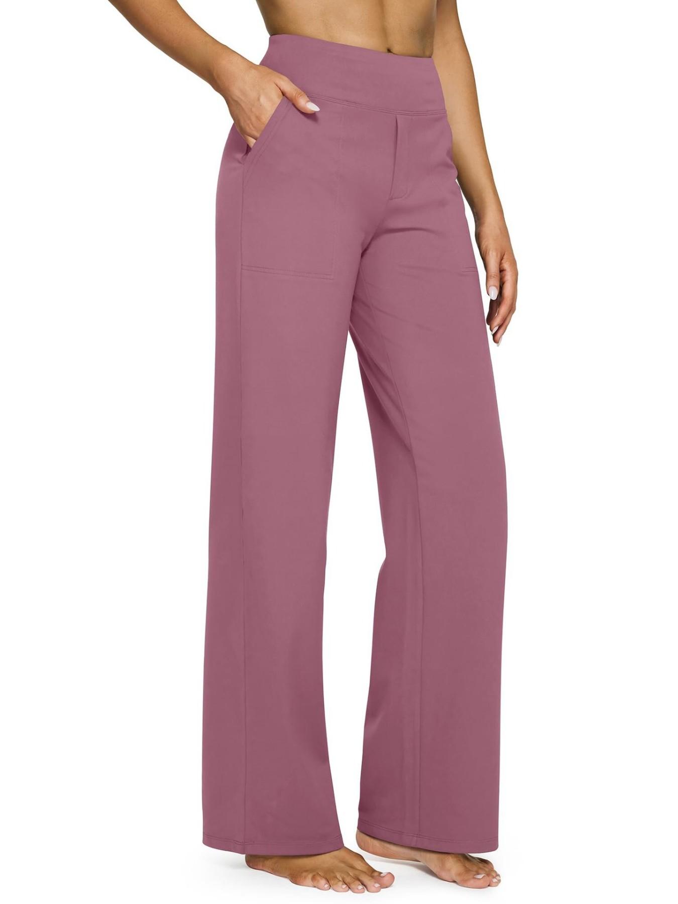 2026 Loose High-Waist Wide Leg Yoga Pants for Women, Knitted Athletic Sweatpants with Pockets, Comfortable Casual Sports Pants