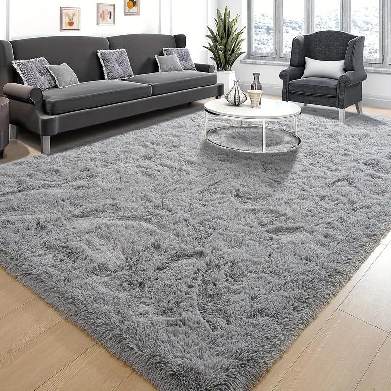 Ultra Soft Solid Color Plush Area Rug, Long Pile Carpet for Living Room, Bedroom, and Window Sill, Cozy Floor Mat for Home Decor