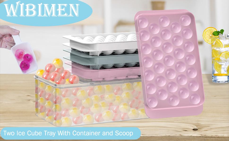 【SALE】WIBIMEN Refrigerator Ice Cube Tray 1 Inch x 66 Small Round Iced Cocktail Whiskey Ice Coffee Accessories Blue Kitchen Utensils