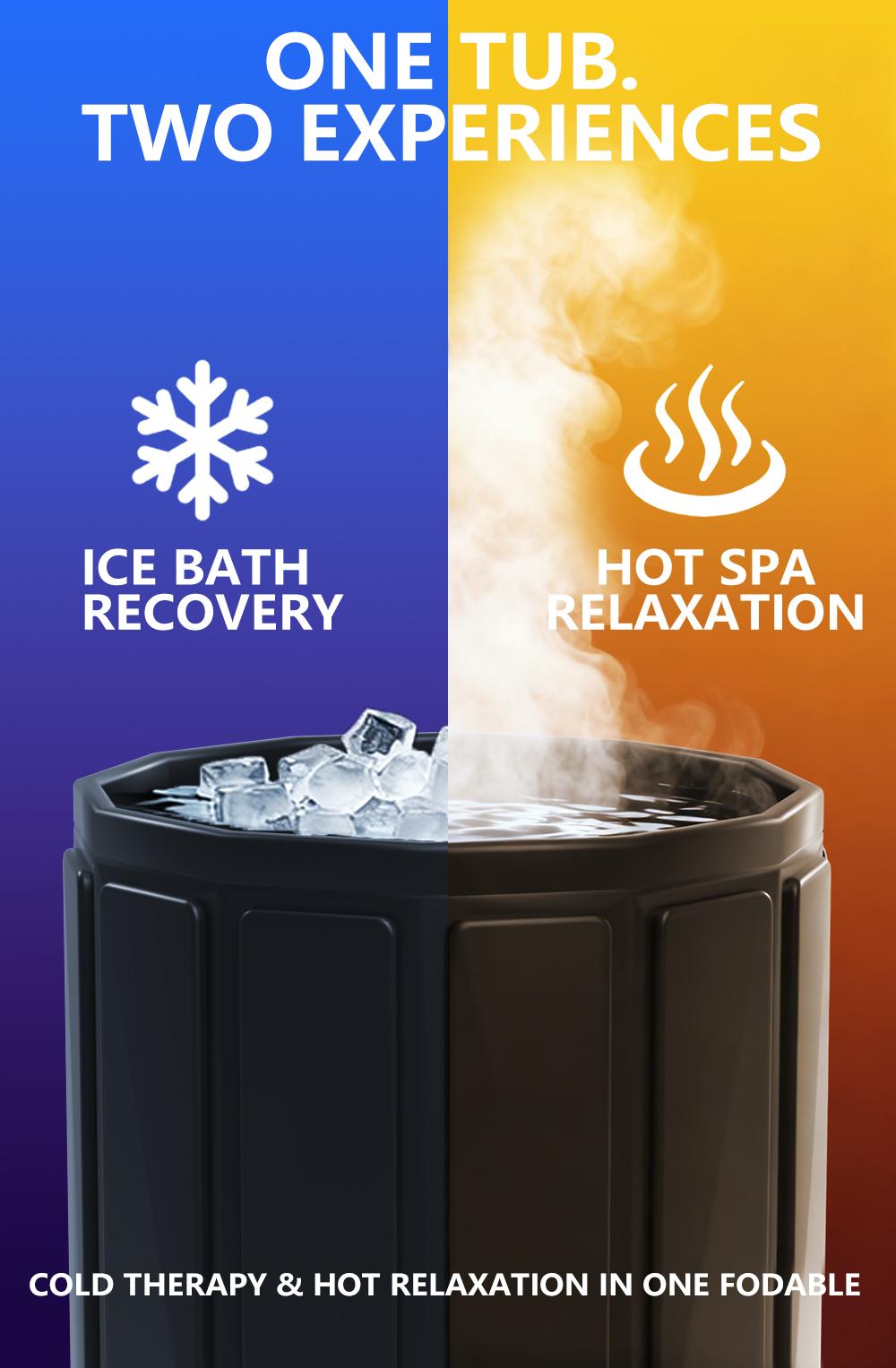 Portable Bathtub for Adults, Foldable Soaking Bathtub for Hot SPA & Ice Bath, Foldable Small Bathtub for Bathing, 6-Layer Insulated Portable Tub, Space-Saving（25.6" × 41.3"）