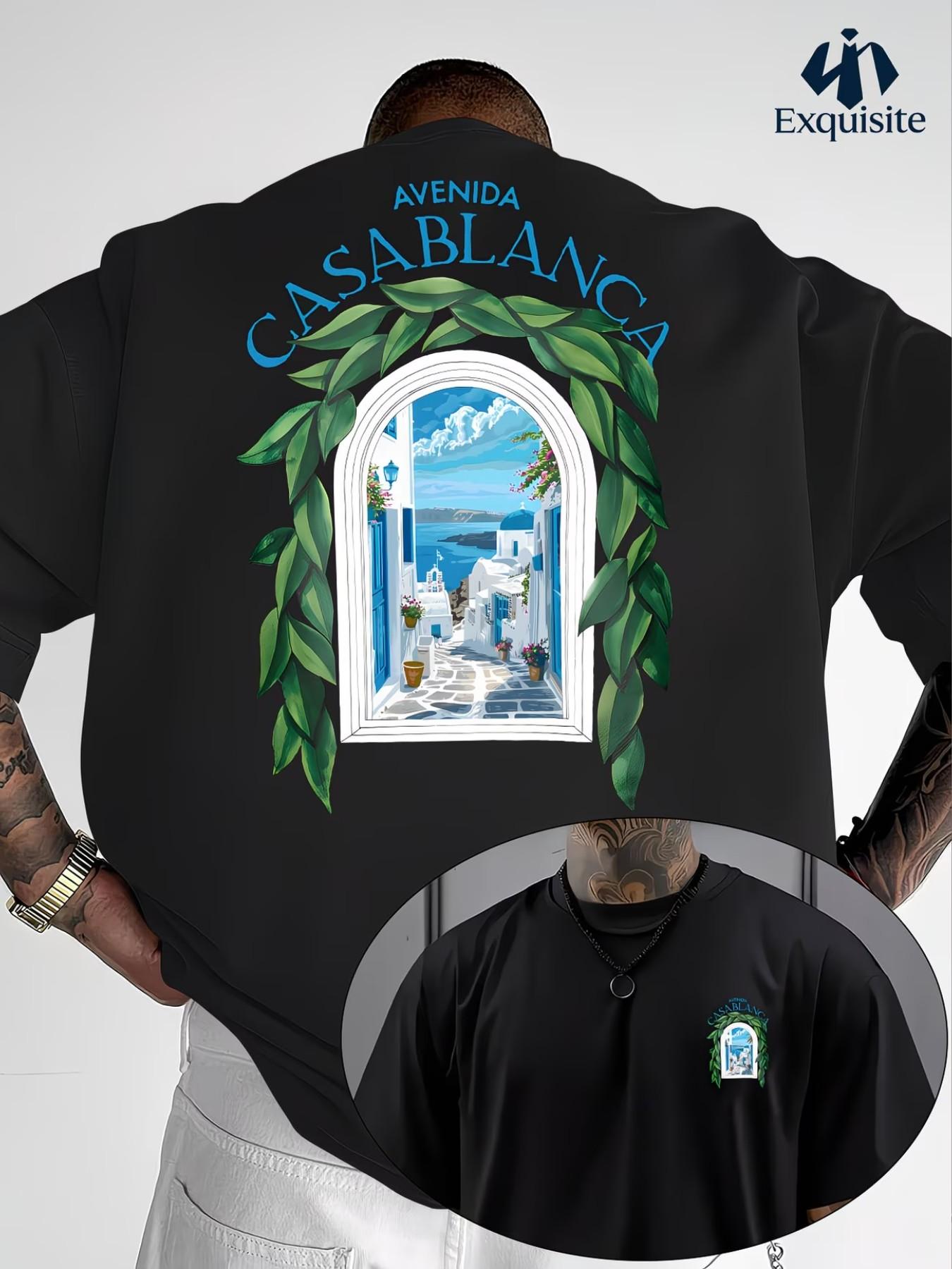 Men's T-Shirt, 100% Polyester, Casual Long Fitted H-Type, Animal Pattern, Fashion Round Neck, Spring Summer Outdoor Wear, 11 Festive Occasions