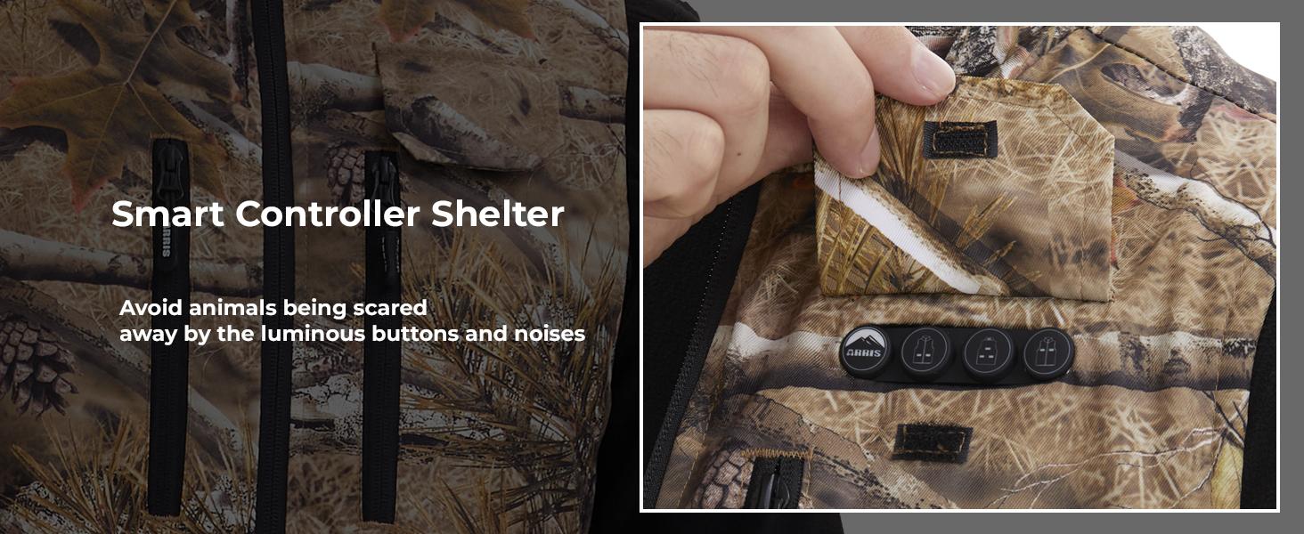 ARRIS Heated Hunting Vest for men, Size Adjustable 7.4V Camo Heating Vests with Battery for Hunting, Hiking