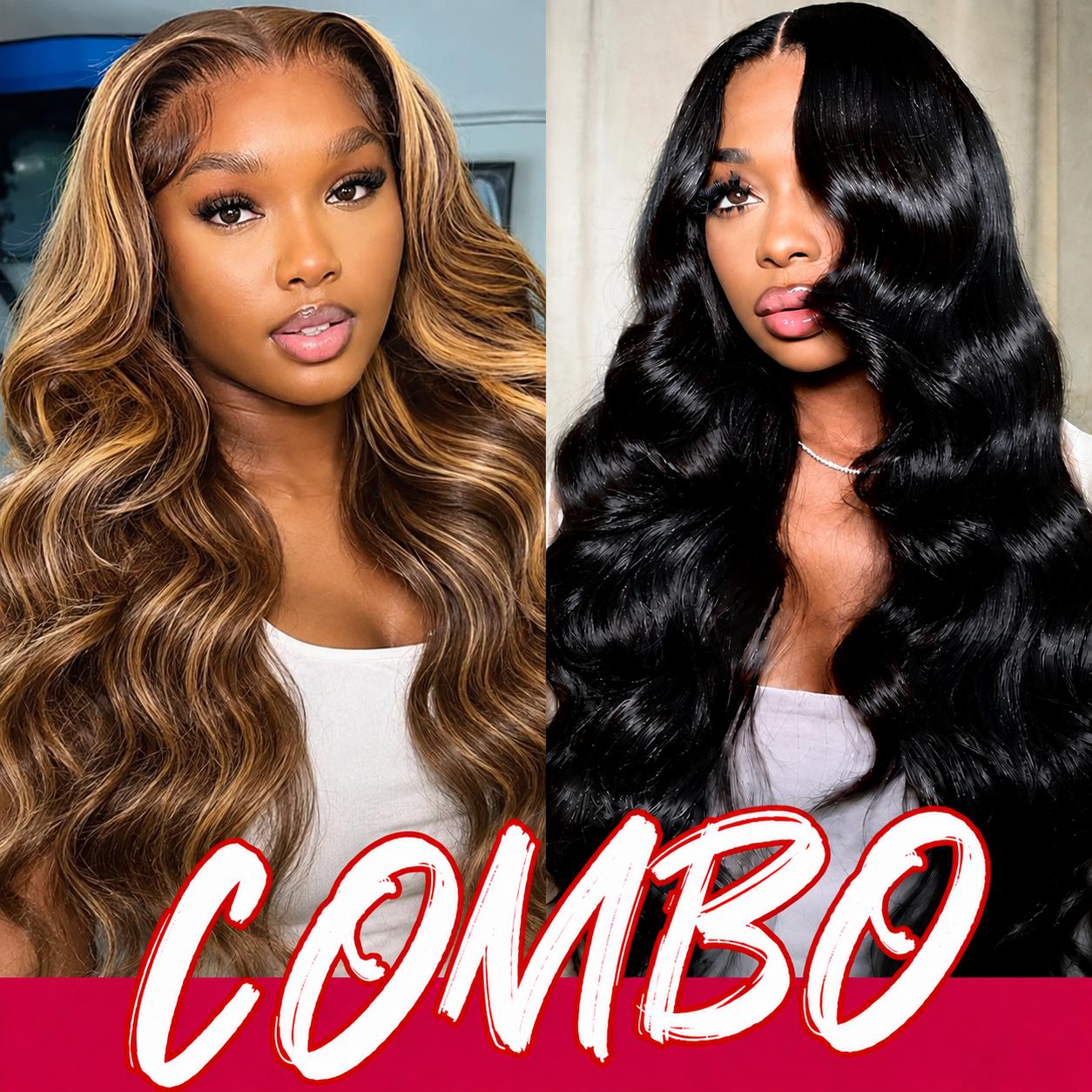 Black Women's 2-Piece Live Combo Human Hair Wigs, 13x4 Transparent Lace Front Straight Wigs, 180% High-Density Fill, Pre-Plucked Line with Baby Hair, Everyday Wear for Females Black Women's 2-Piece Live Combo Human Hair Wigs, 13x4 Transparent Lace Front Straight Wigs, 180% High-Density Fill, Pre-Plucked Line with Baby Hair, Everyday Wear for Females