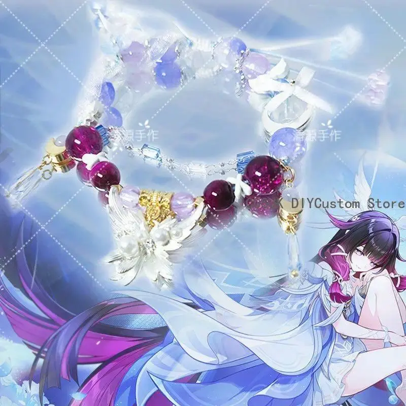Columbina Hyposelenia Genshin Impact Anime Handmade Cosplay Bracelet Beads Pendant Bracelets Phone Strap Props Accessories Gifts
