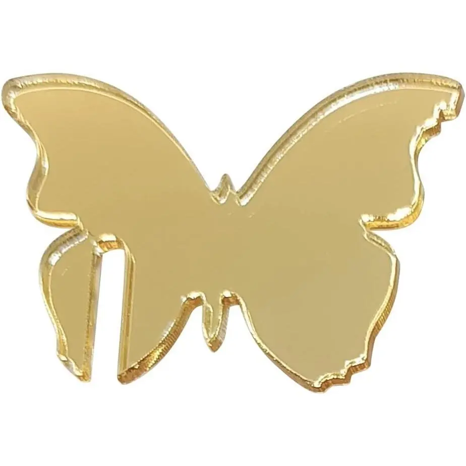 20 Pcs Gold Mirror Acrylic Butterfly Drink Markers, Blank Champagne Glass Markers, DIY Wedding Drink Charms Place Names Wedding Favours