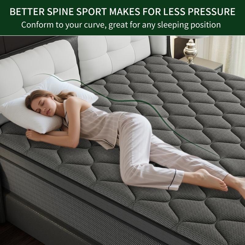 BOMASS 12-14 Inch Hybrid Mattress Twin Full Queen King Size Memory Foam InnerSpring Black Gray Mattresses Durable Medium Firm Soft Bed In A Box