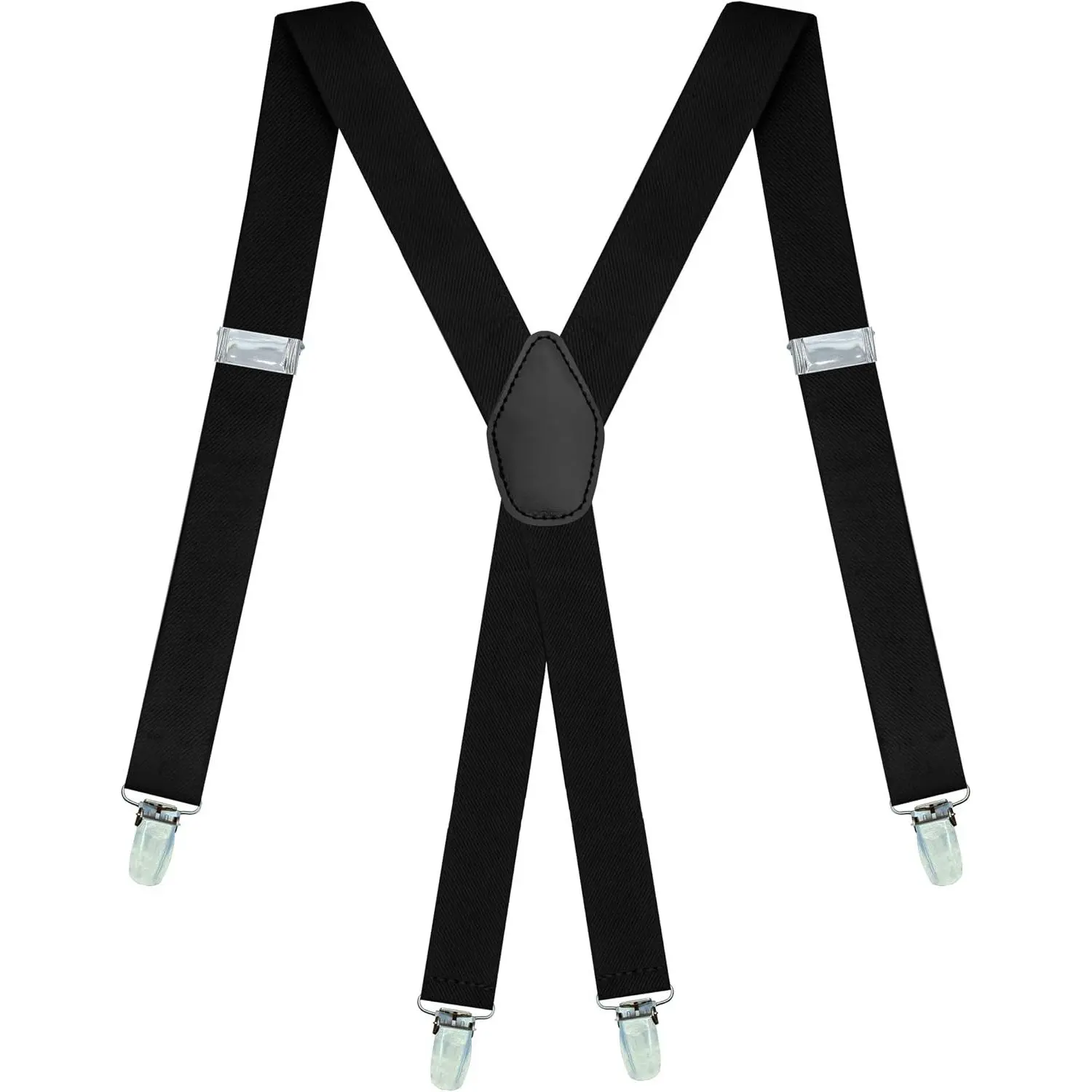 Adjustable X-Back Suspenders for Men with 4 Heavy Duty Strong ClipsGift