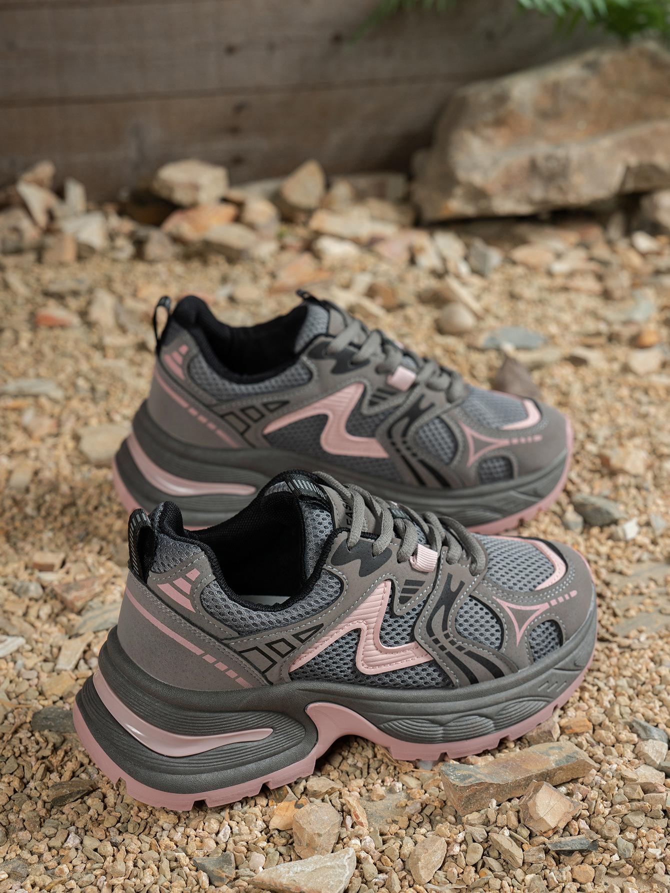 New Women's Chunky Sole Sports Shoes, Casual Dad Sneakers, Thick Soled Sneakers, Lace Up Sneakers, Thick Sole Sneaker, Athletic Shoes, Casual Athletic Trainers, Women's Fashionable Comfortable Breathable Shoes for All Seasons, Sneaker Footwear