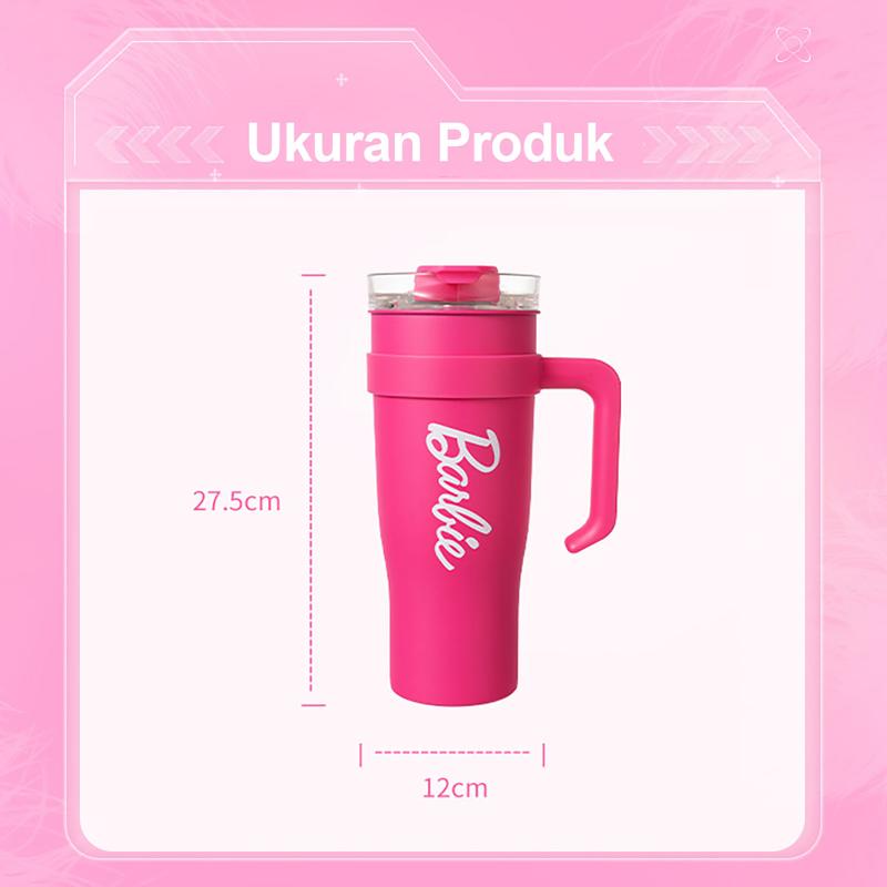 Barbie Pink Tumbler Cup Stainless Steel Drinking Cup 54oz/1600mL Portable Water Cup With Straw&Lid Bottle Pink Cup Water Bottles Halloween Gift Drinkware F