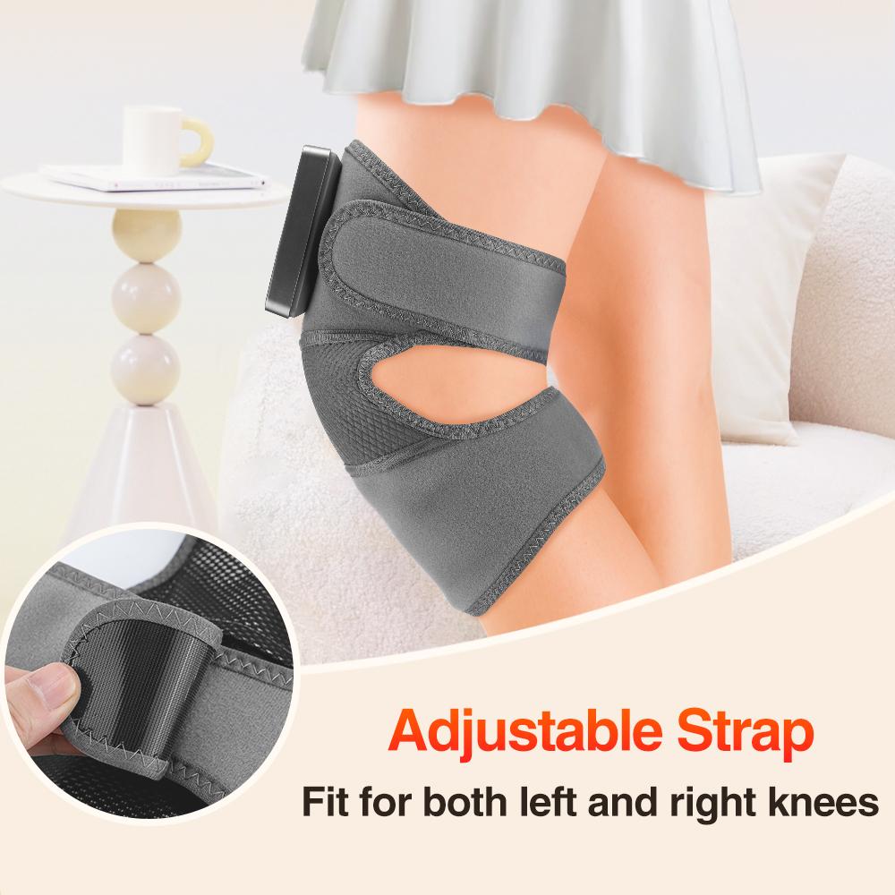Heated Vibration Knee Pad, 1 Count 5 Level Knee Heating Massager Wrap, Knee Elbow Massage Relaxation Tool for Women & Men, USB Rechargeable Massagers