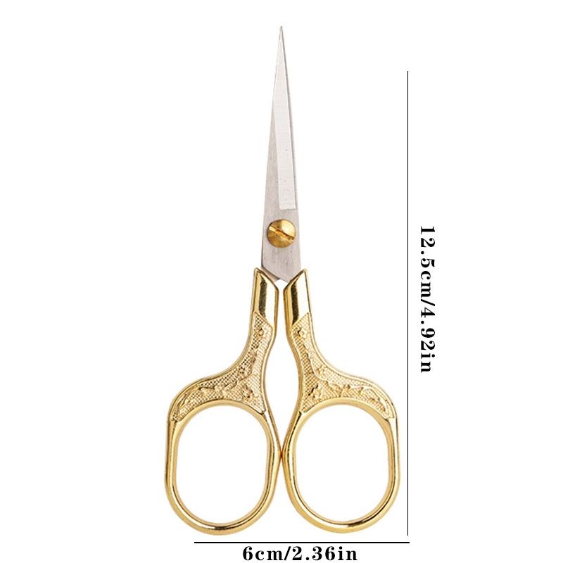 Retro Embroidery Sharp Scissors Set, Craft Sewing Scissors with Pointed Tips, Multi-purpose Detail Beauty Scissors for Office, Home, Kitchen, School