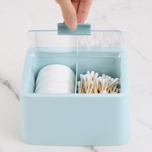 2 Slot Cotton Swab Ball Qtip Holder Jar Plastic Container Dispenser Box with Hinged Lid for Bathroom Home Storage Organizer 2 Slot Cotton Swab Ball Qtip Holder Jar Plastic Container Dispenser Box with Hinged Lid for Bathroom Home Storage Organizer