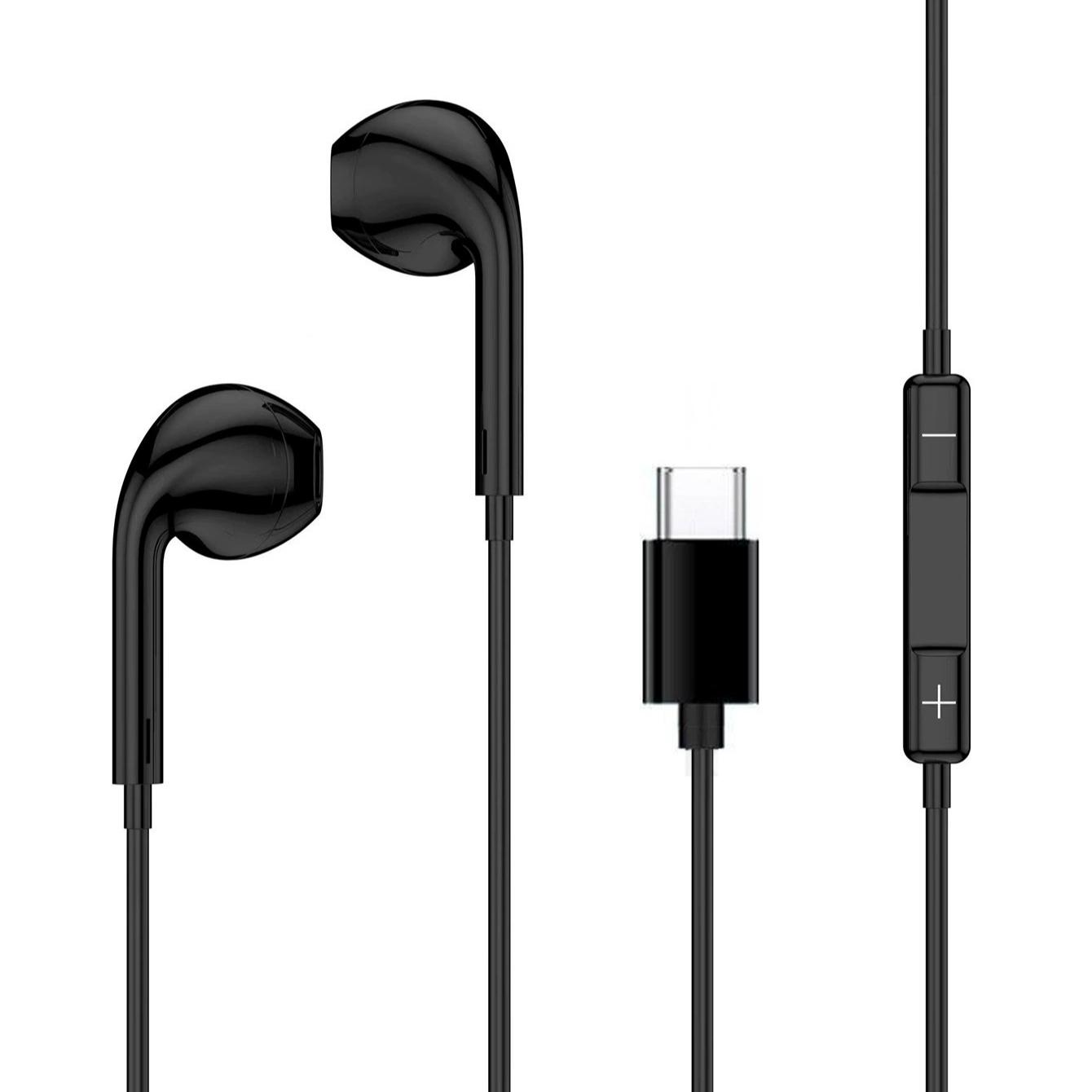 Type-C Wired Headset Earbud Compatible with iPhone 15 16 Series, Built In Microphone Remote Control Noise Reduction Functionality