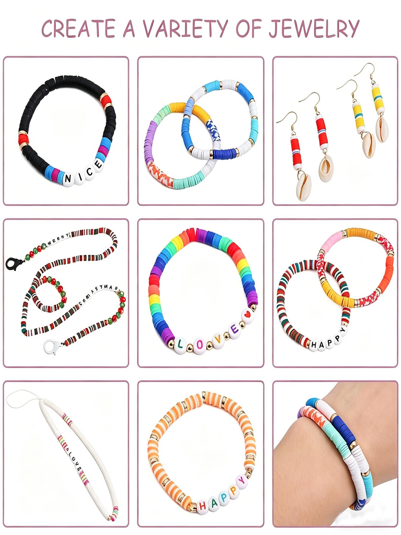 3450pcs Soft Clay DIY Jewelry Making Kit, Ideal for Bracelets, Necklaces, Keychains, Craft Accessories, Fashion Gifts